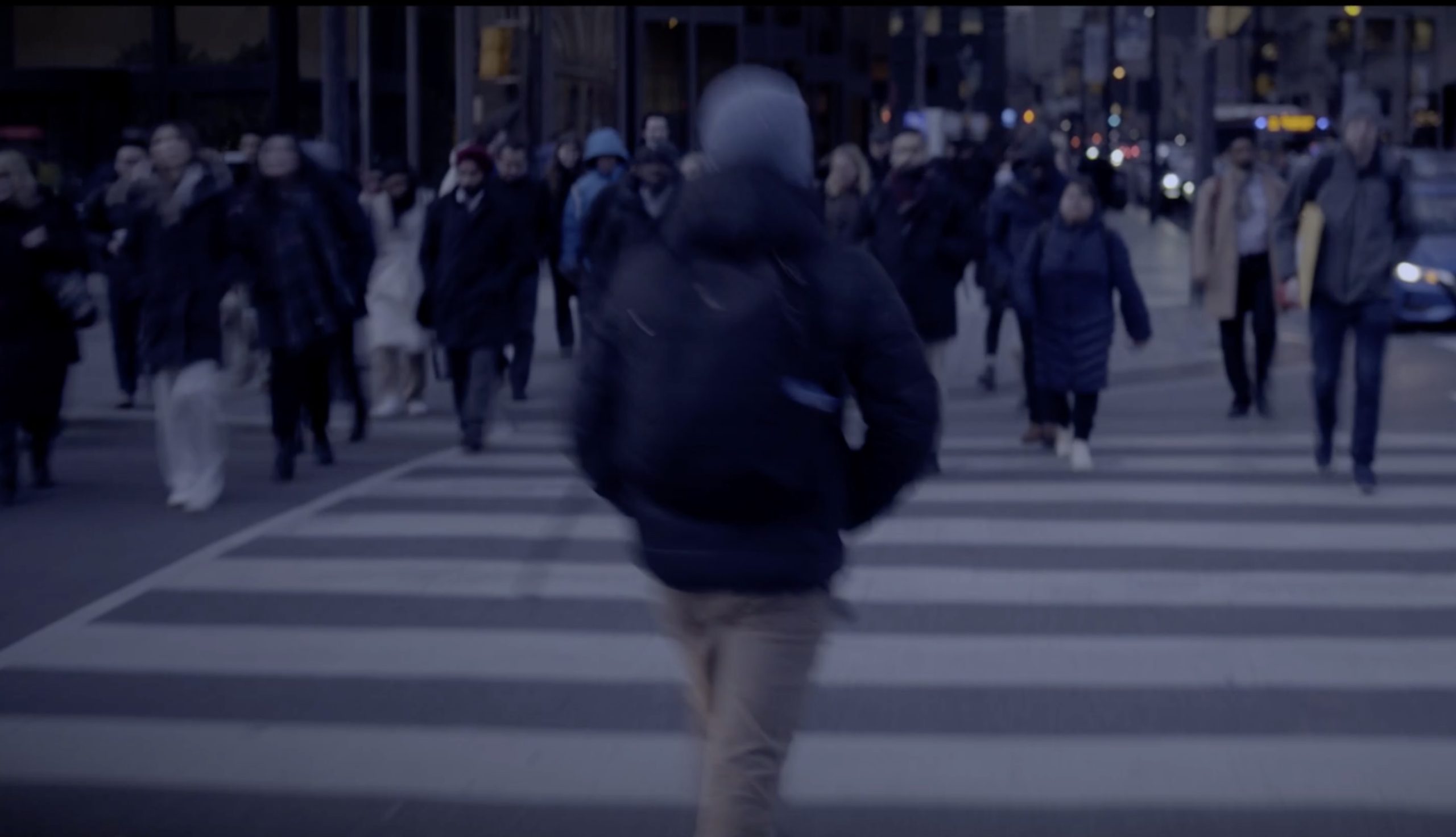Picture of street scene from the short film Wake UP!